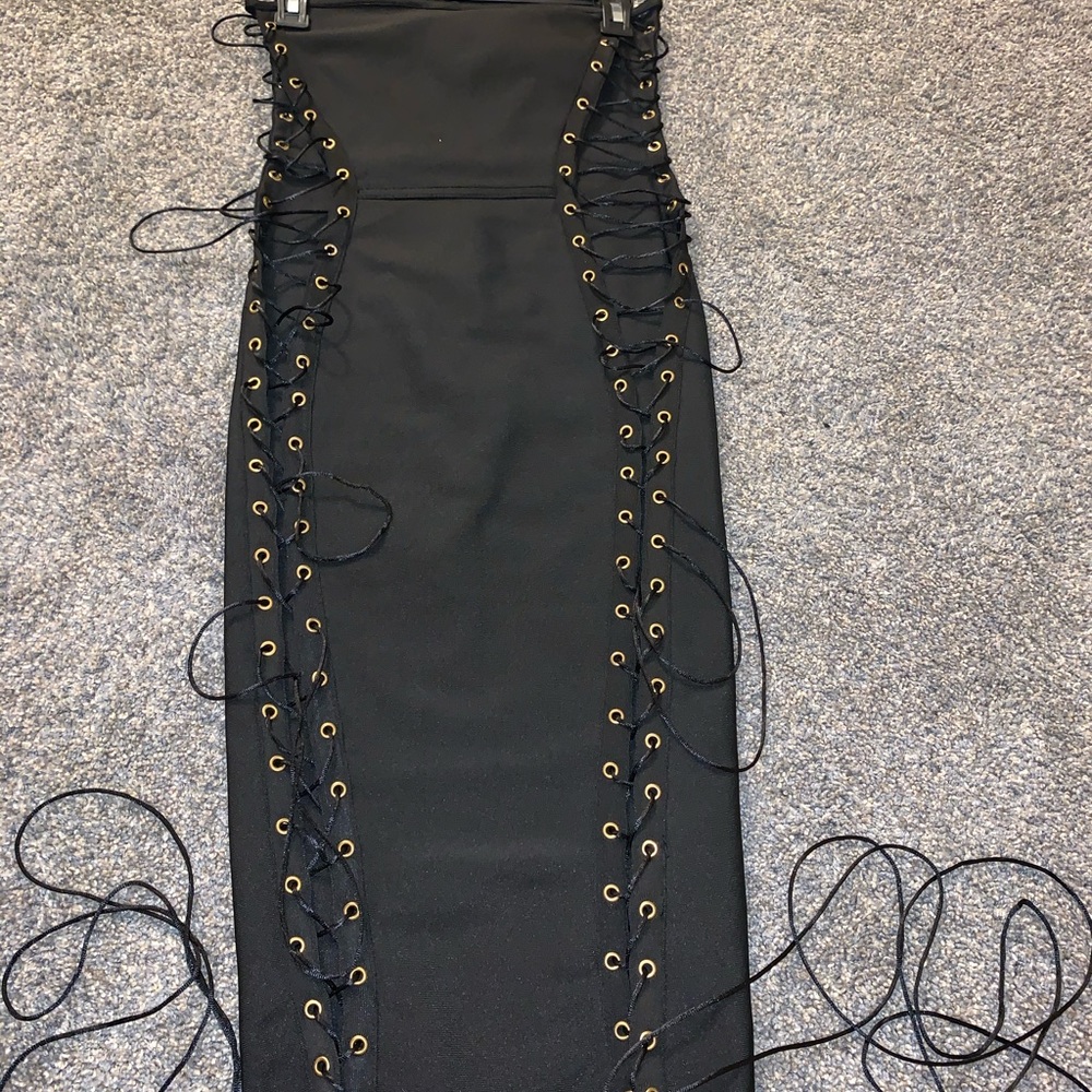 Lace Up Tube Dress